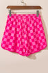 Drawstring Checkered Shorts with Pockets