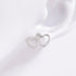 925 Sterling Silver Zircon Heart Earrings