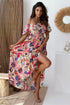 Smocked Printed Short Sleeve Maxi Dress