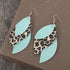 Leopard PU Leather Leaf Earrings