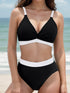 Contrast Spaghetti Strap Two-Piece Swim Set