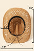 Fame Straw Weave Rope Ribbon Cowboy Hat