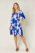 Double Take Full Size Floral Ruffle Hem Smocked Dress with Pockets