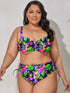 Plus Size Printed Wide Strap Two-Piece Swim Set