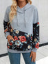 Floral Drawstring Hoodie with Pocket