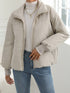 Zip-Up Drop Shoulder Puffer Jacket