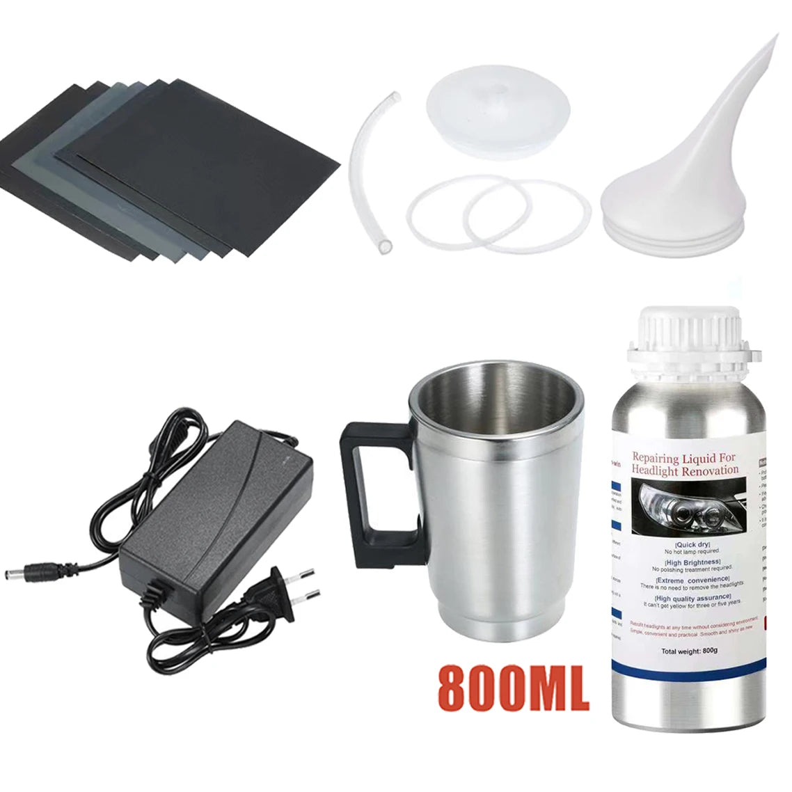 Headlight Restoration Polish Kit - Liquid Polymer