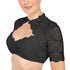 German Women&#039;s Black Lace Splice Blouse