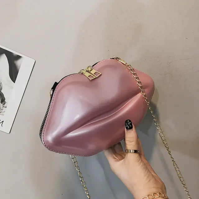 Mini Bags for Women 2023 New Fashion All-match Women&#39;s Shoulder Bag PU Solid Color Zipper Crossbody Patent Leather Lip Chain Bag