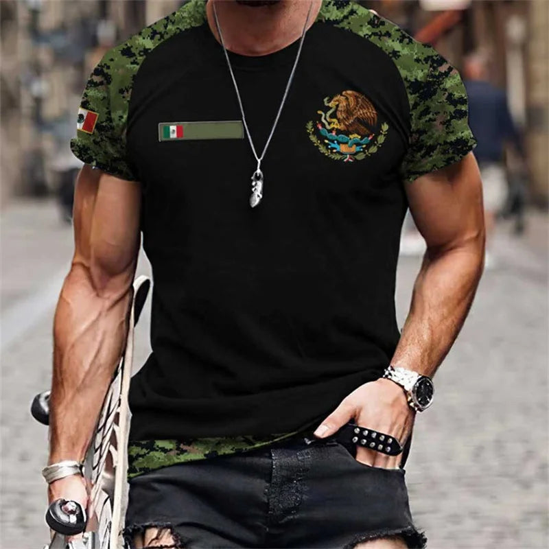 Mexican Flag Print T-Shirts: 3D Fashion Tops