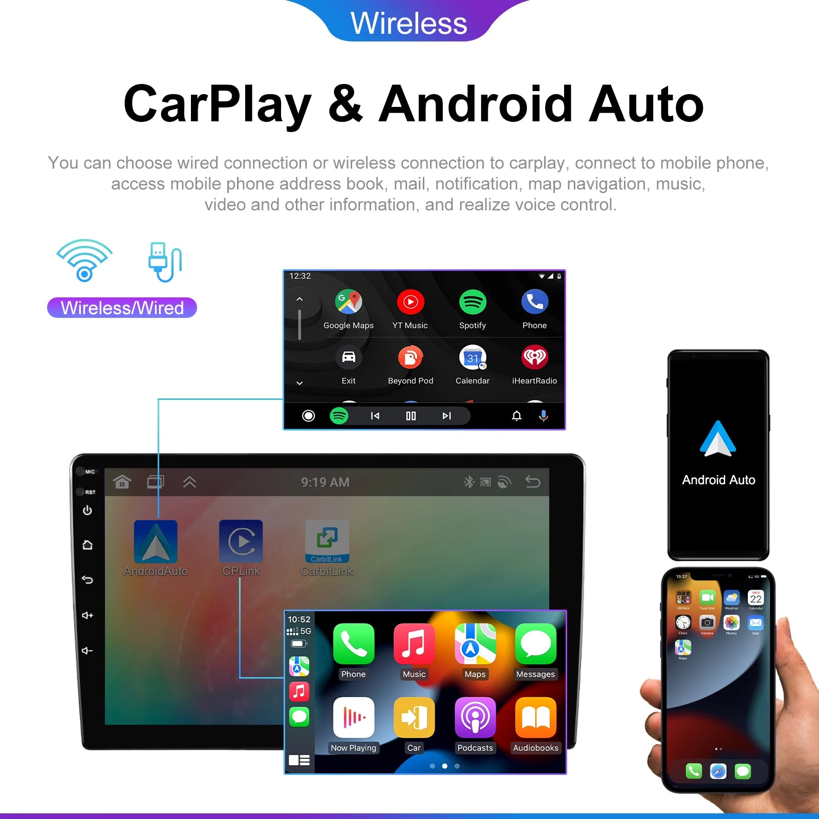 Universal CarPlay Android GPS Stereo Receiver