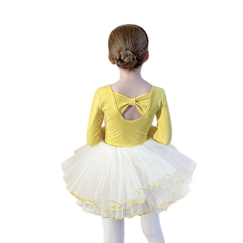 Girls' Ballet Dance Suit with Fluffy Tutu