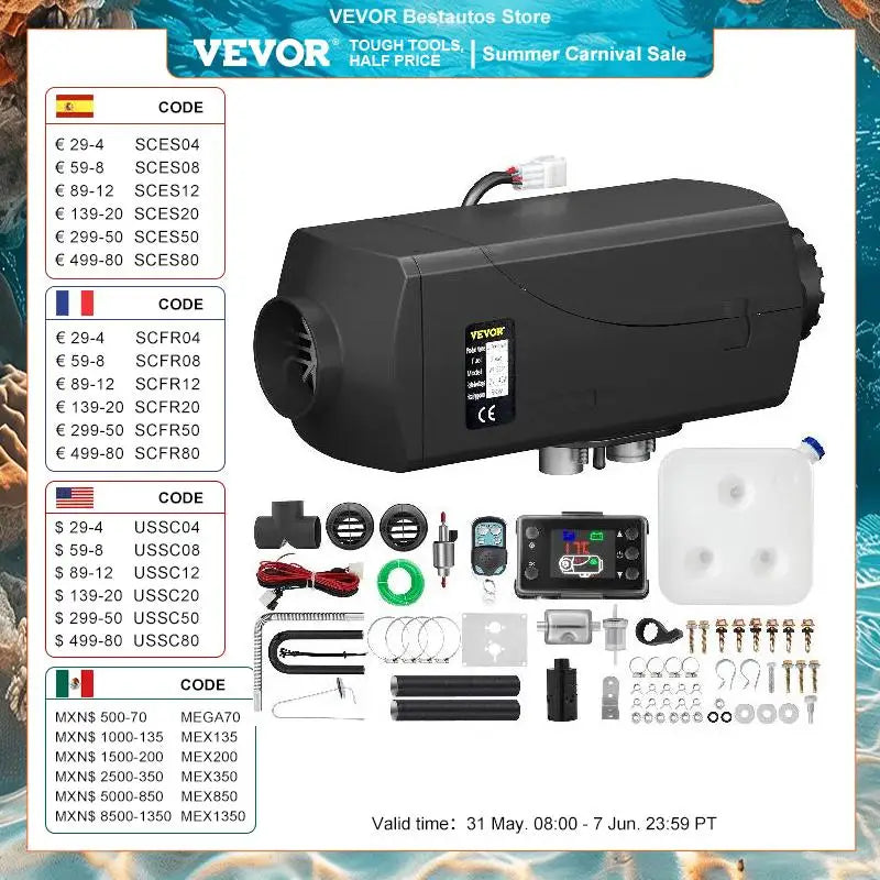 Vevor 5kw Diesel Parking Heater LCD