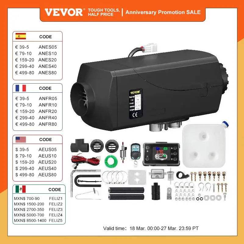 Vevor 5kw Diesel Parking Heater LCD