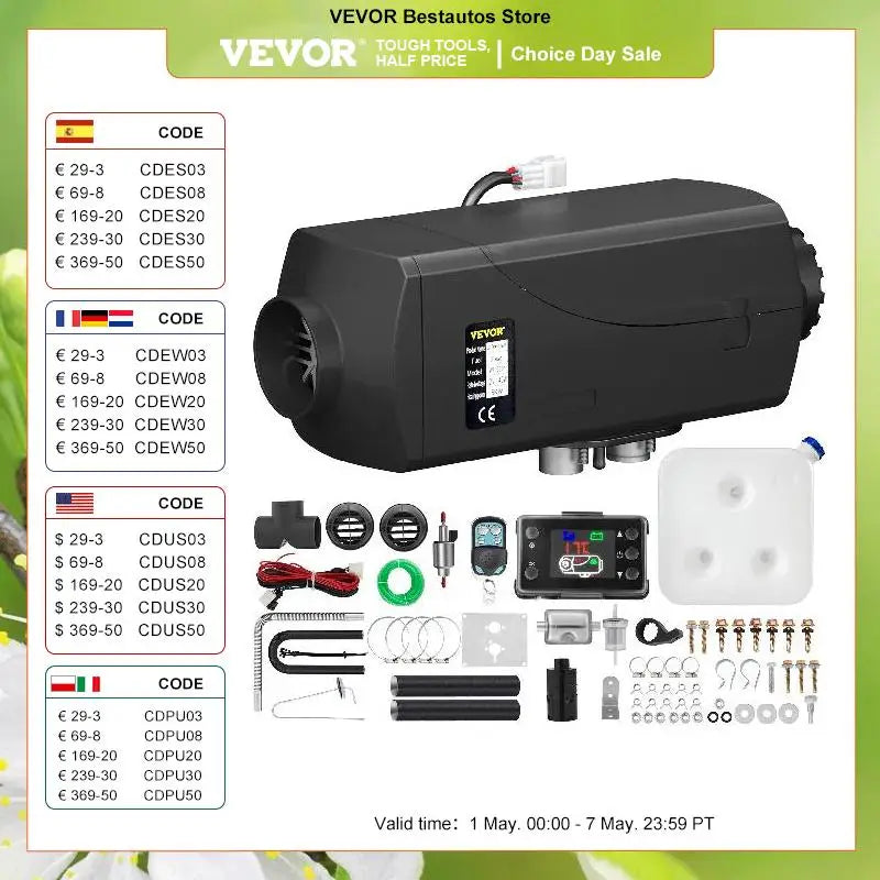 Vevor 5kw Diesel Parking Heater LCD