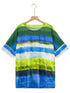 Full Size Color Block Round Neck Half Sleeve T-Shirt