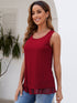 Double Layer Mesh Scoop Neck Wide Strap Tank