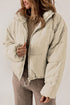 Zip Up Collared Neck Long Sleeve Winter Coat