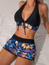 Printed Halter Neck Two-Piece Swim Set