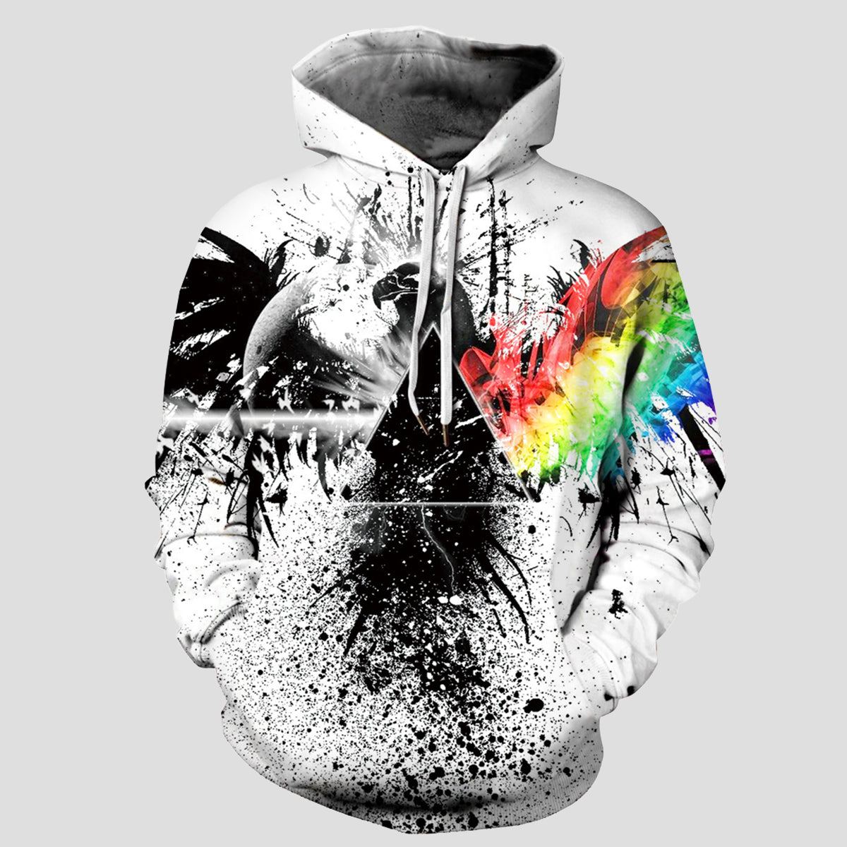 Full Size Printed Drawstring Hoodie with Pockets