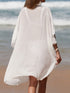 Cutout V-Neck Three-Quarter Sleeve Cover Up