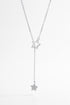 925 Sterling Silver Zircon Star Drop Necklace