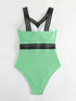 V-Neck One-Piece Swimwear