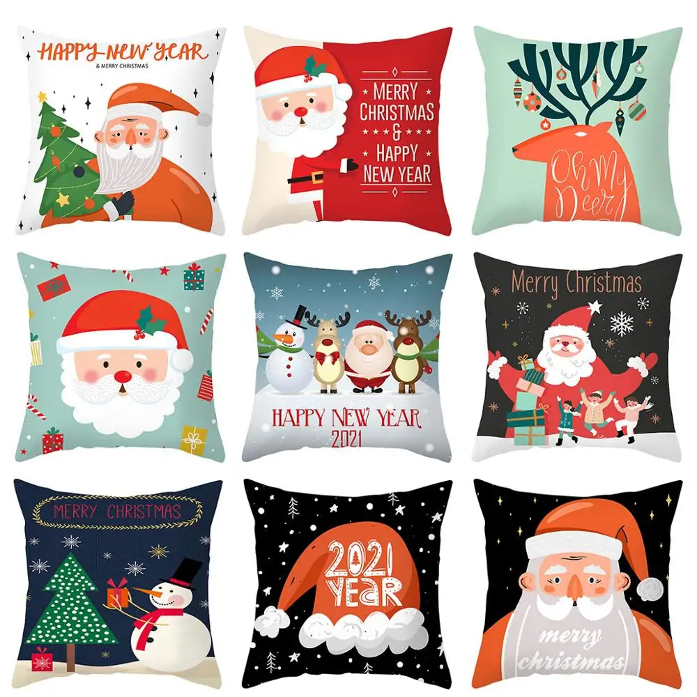 Cartoon Christmas Pillow Cover