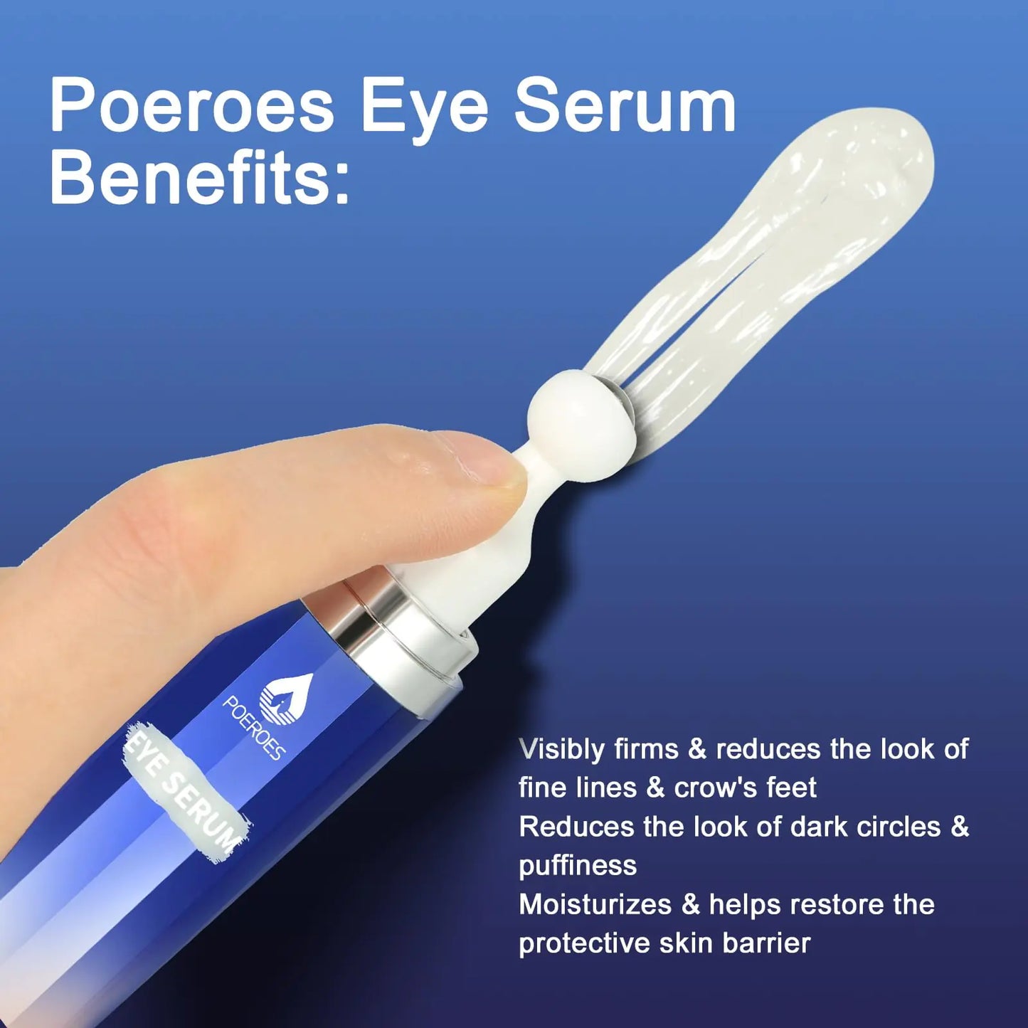 Eye Serum with 8% Caffeine 8% Retinol Hyaluronic Acid Niacinamide peptides for Puffy Eye Bags Fine Lines Dark Circles Wrinkles, Under Eye Cream with 360° Eye Roller Massage Ball, 0.5 fl. oz blue