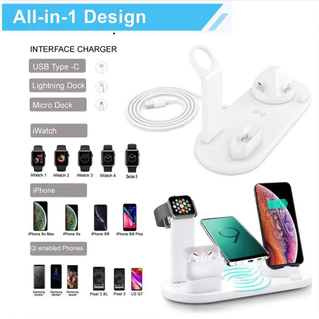 Ultimate 30W 7-in-1 Wireless Charging Station for iPhone, Apple Watch & AirPods – Fast & Convenient!