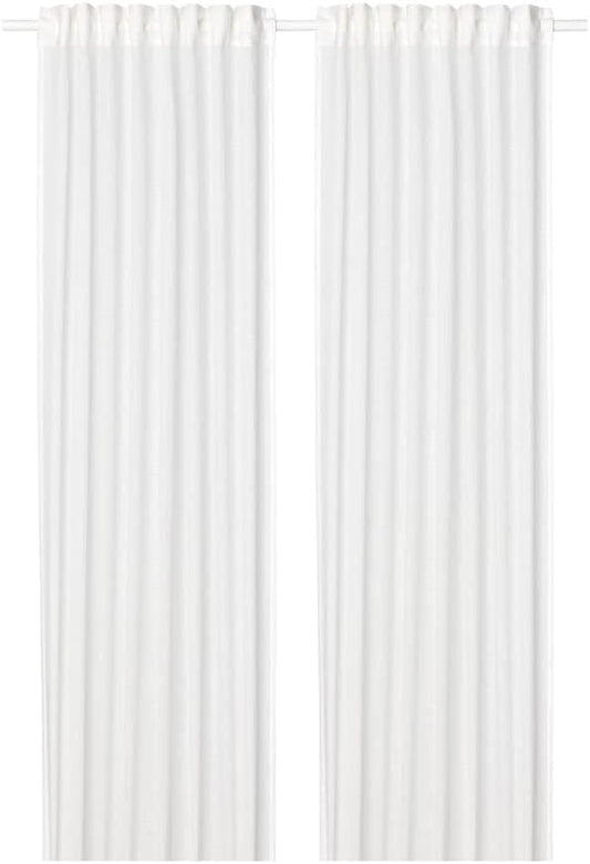 SILVERLÖNN Sheer curtains, 1 pair,for Bedroom Tier Curtains Rod Pocket 57x98 (White)
