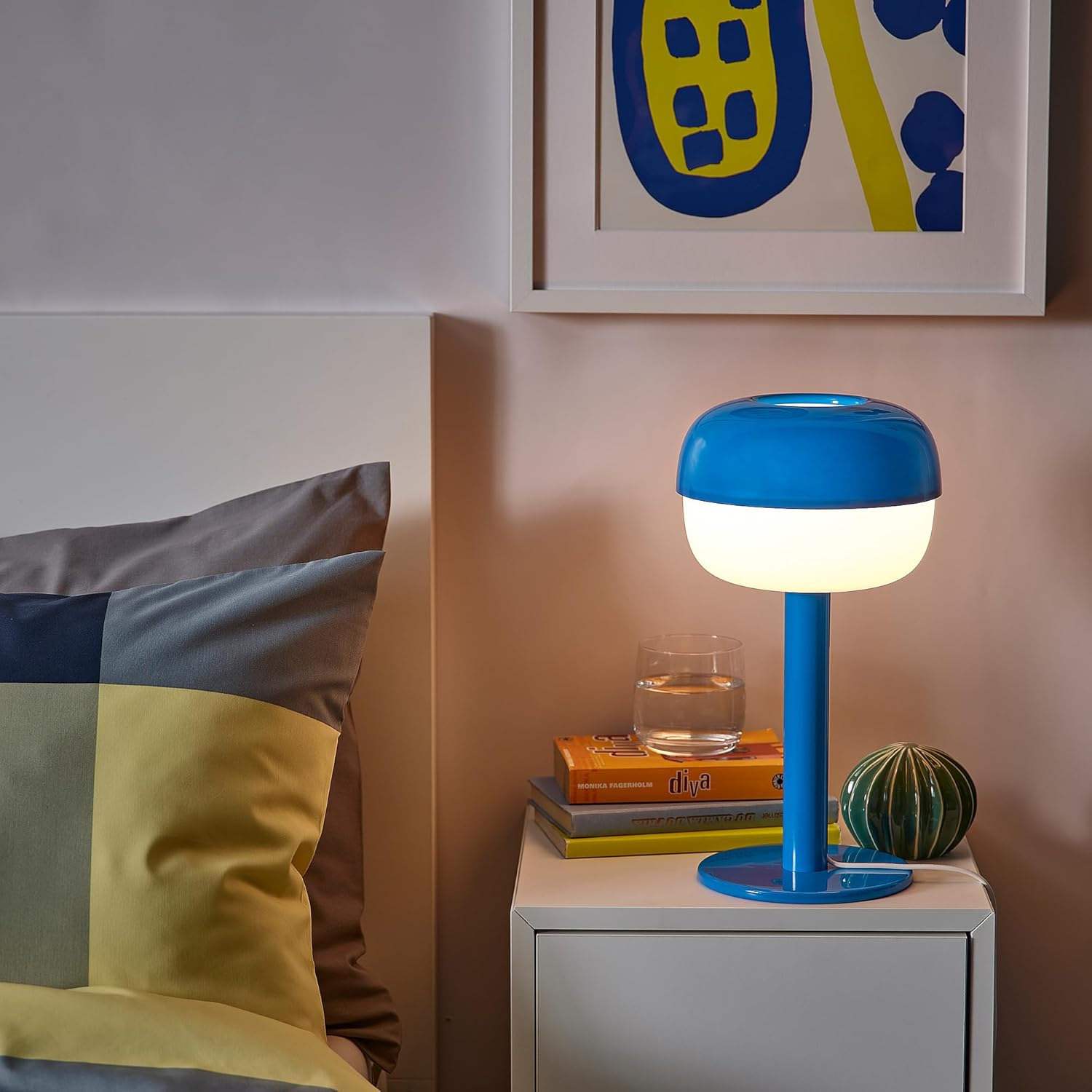 BLÅSVERK Table lamp 14", Blue