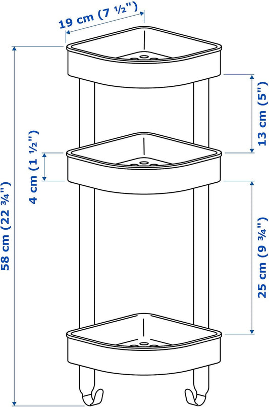 BROGRUND corner wall shelf unit,stainless steel