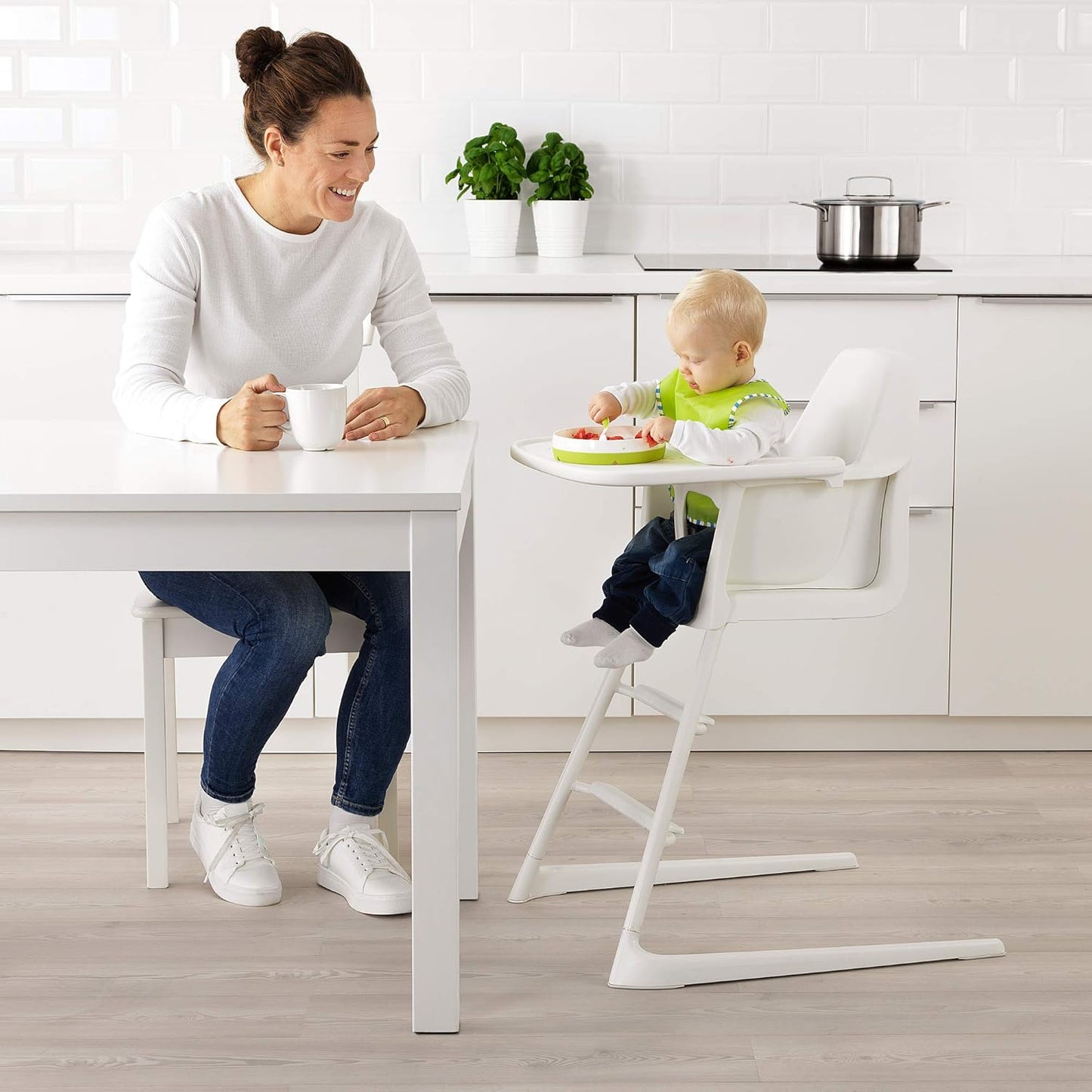 LANGUR Junior/highchair with Tray, White