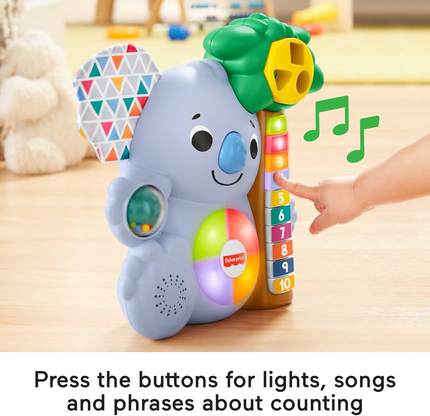 Fisher-Price Linkimals Counting Koala - UK English Edition, Animal-Themed Musical Learning Toy for Baby and Toddler Ages 9 Months and Older