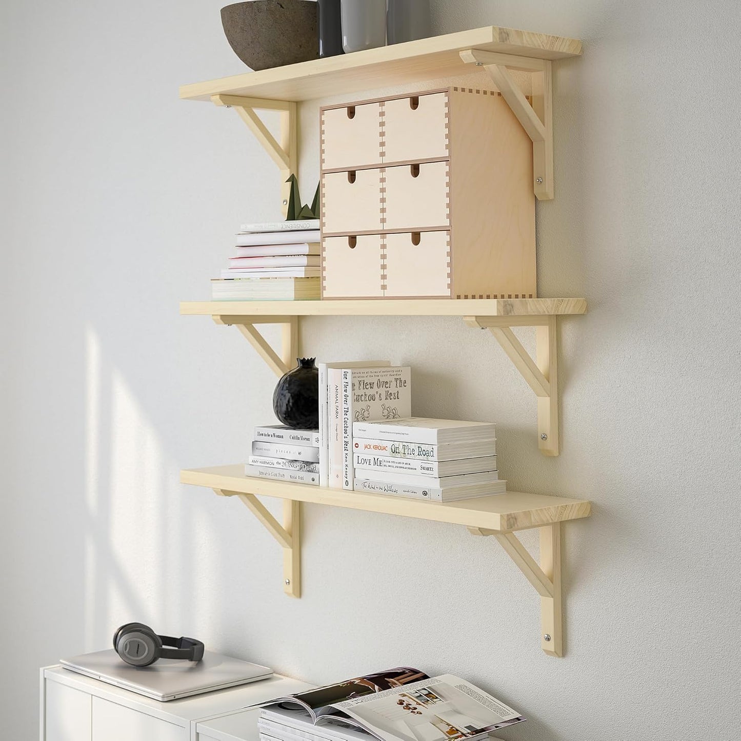 TRANHULT / SANDSHULT Wall shelf combination, aspen, 31 1/2x7 7/8 "