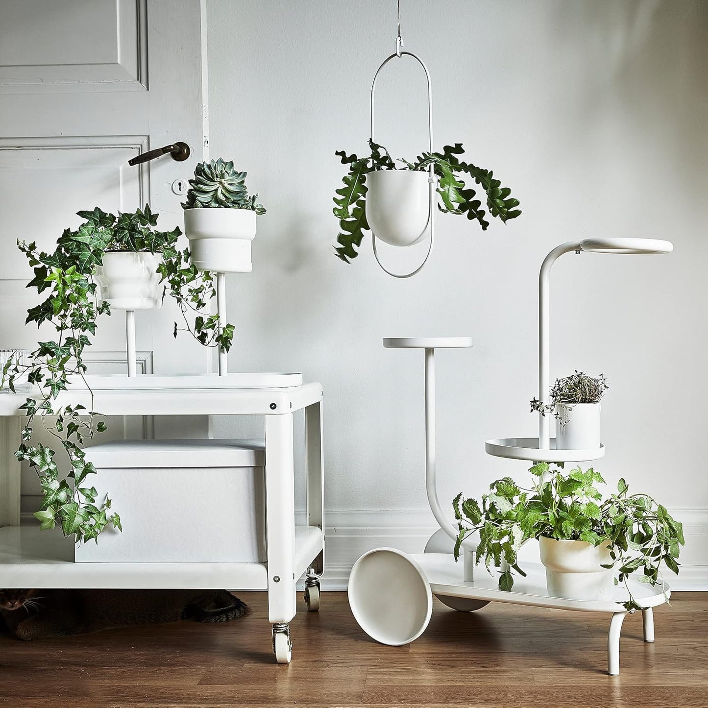 CHILISTRÅN Hanging planter, indoor/outdoor white, 4 ¾ "