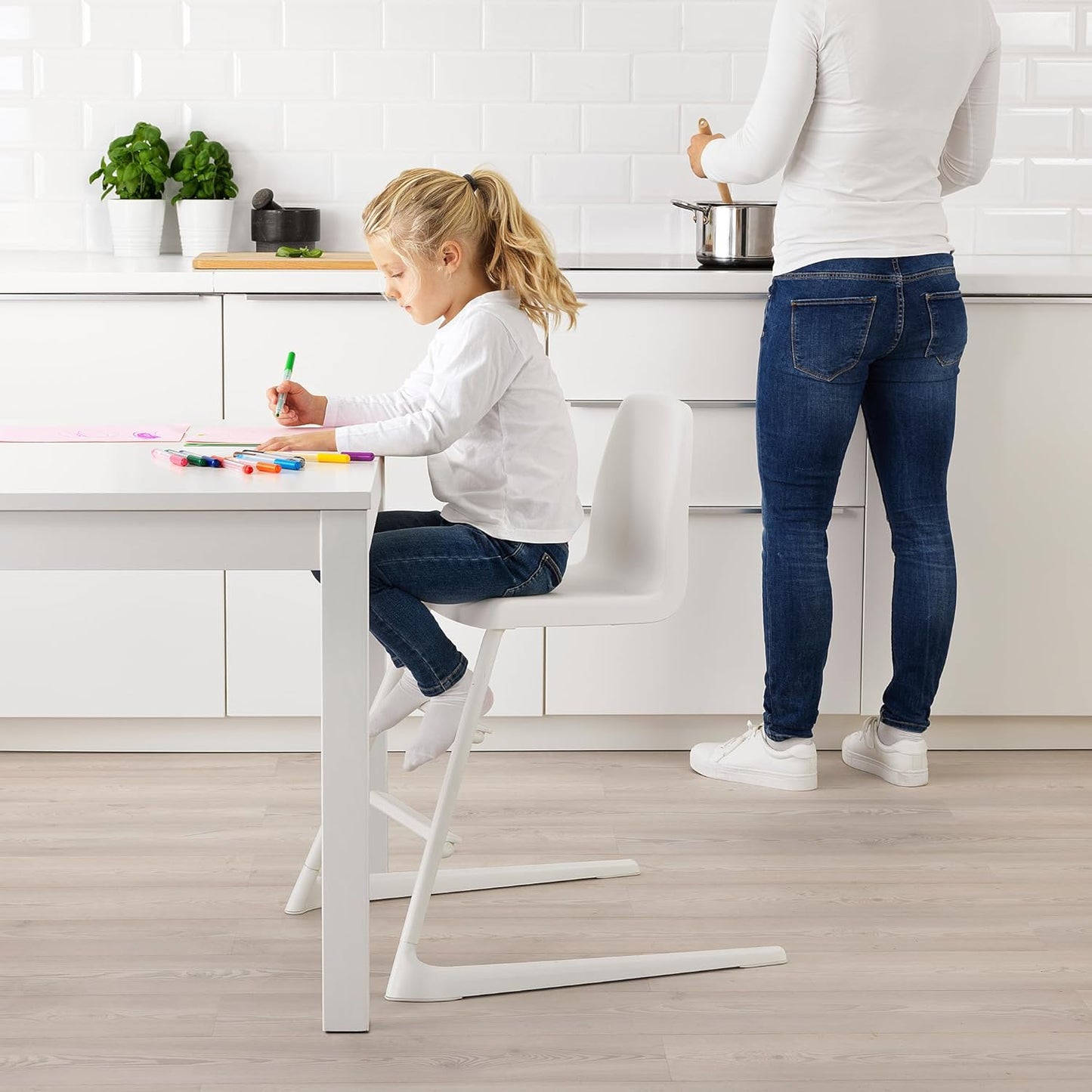 LANGUR Junior/highchair with Tray, White