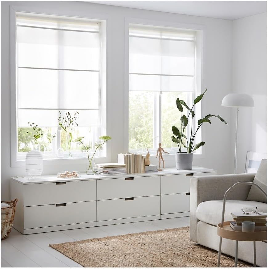 Add Elegance to Your Windows with RINGBLOMMA Roman Blind - White,23x36"