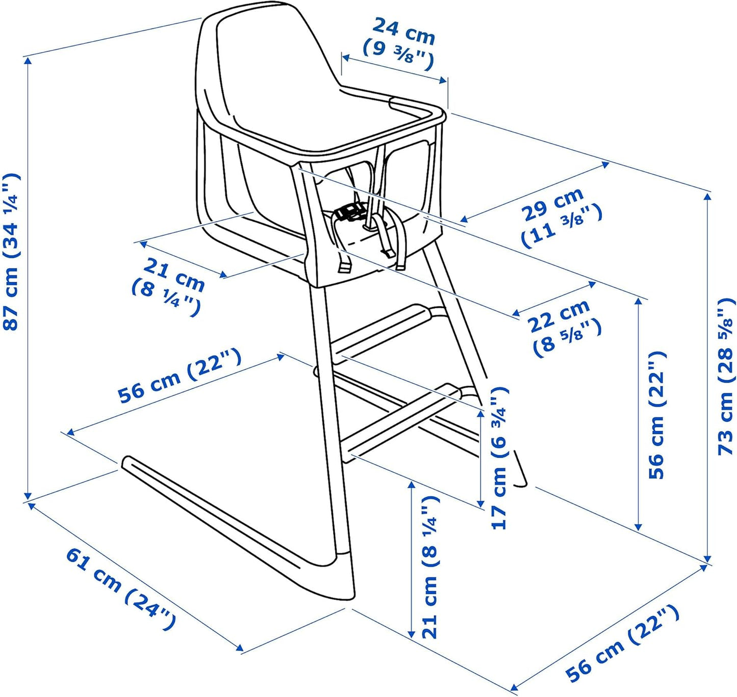 LANGUR junior/highchair, white