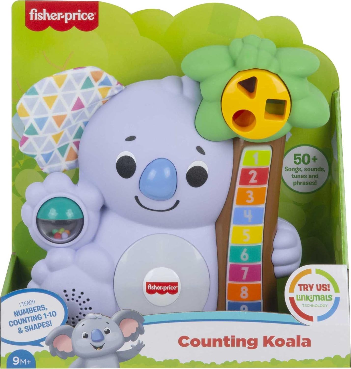 Fisher-Price Linkimals Counting Koala - UK English Edition, Animal-Themed Musical Learning Toy for Baby and Toddler Ages 9 Months and Older