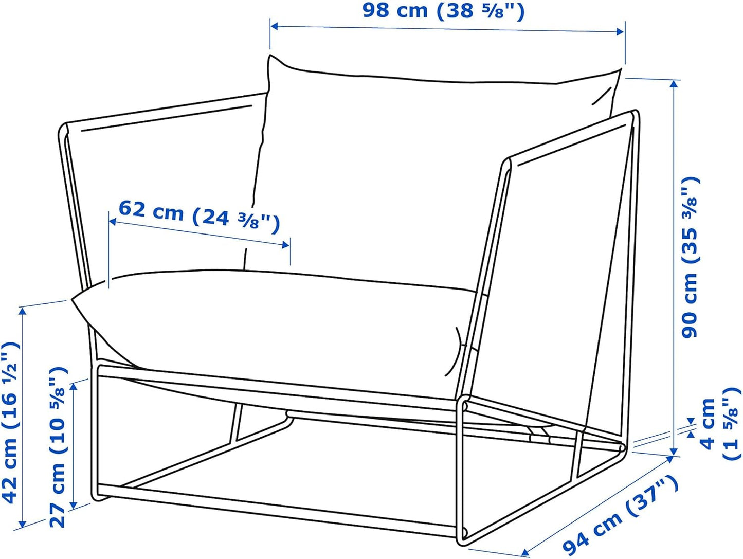 IKEA HAVSTEN Armchair, Outdoor, Beige